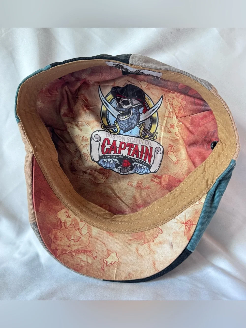 Boston Scally Co. Captain Treasure Edition Cap With Pin Size XL Colorblock Hat